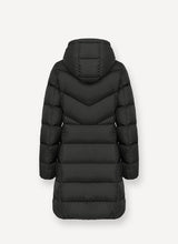Carica l'immagine nel visualizzatore di Gallery, Piumino con cappuccio in tessuto opaco