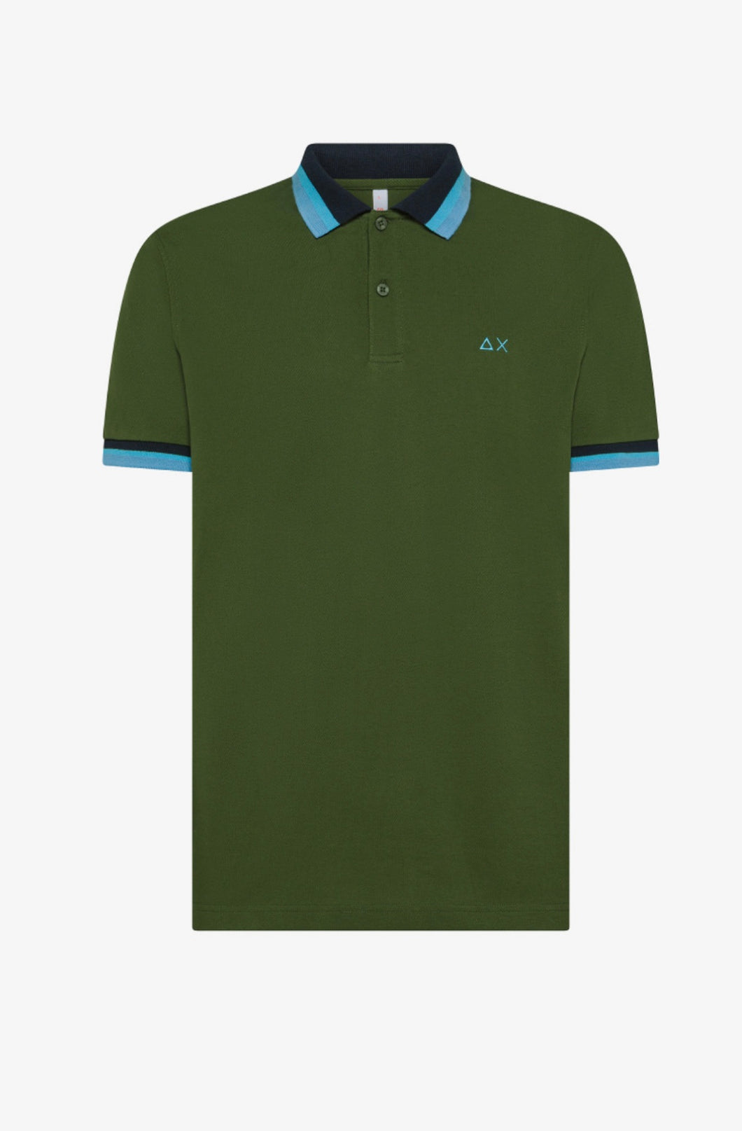Polo mezza manica con colletto e maniche multirighe