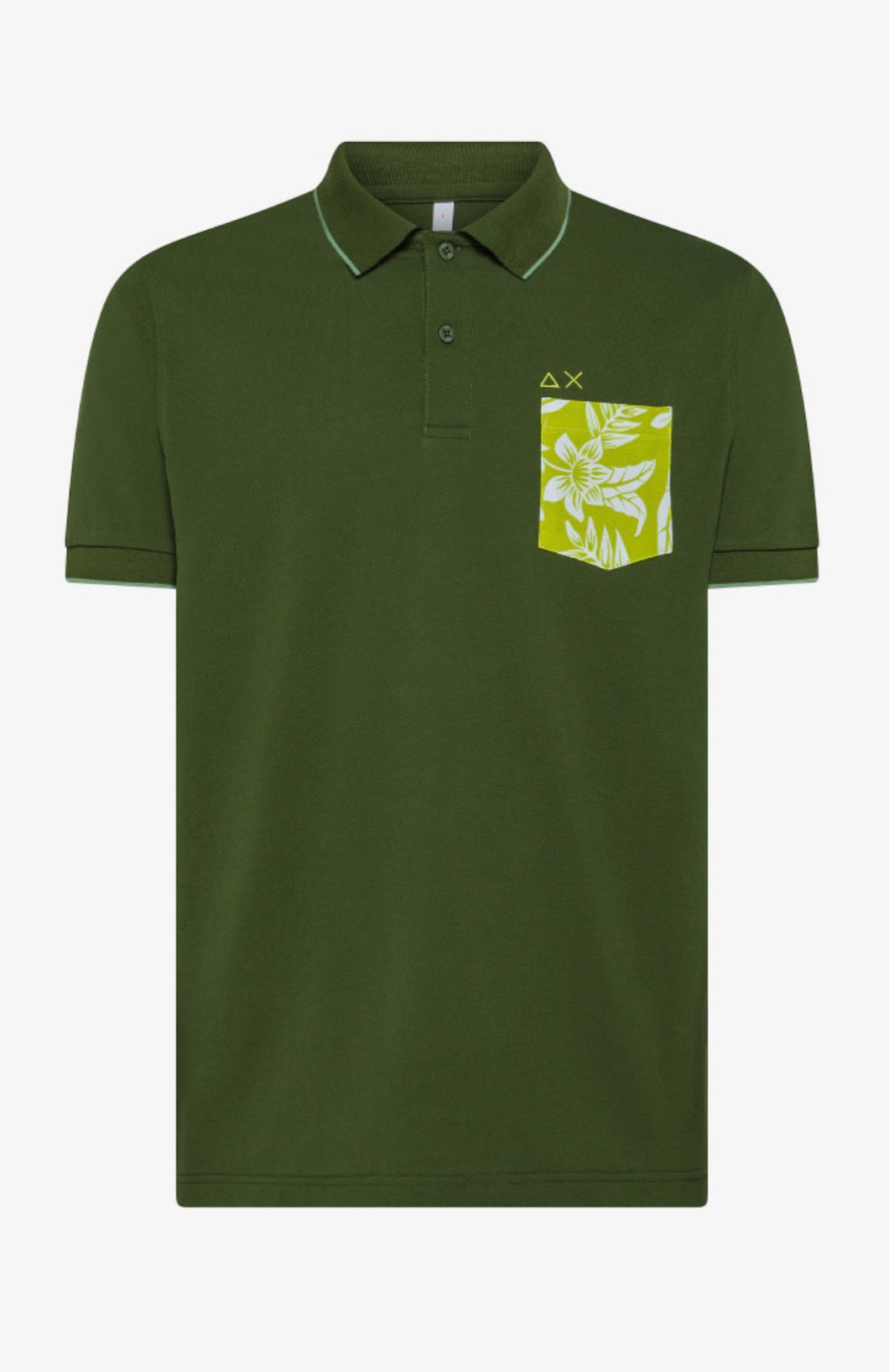 Polo mezza manica con taschino fantasia