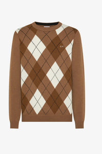 Maglia in lana e cashmere con rombi
