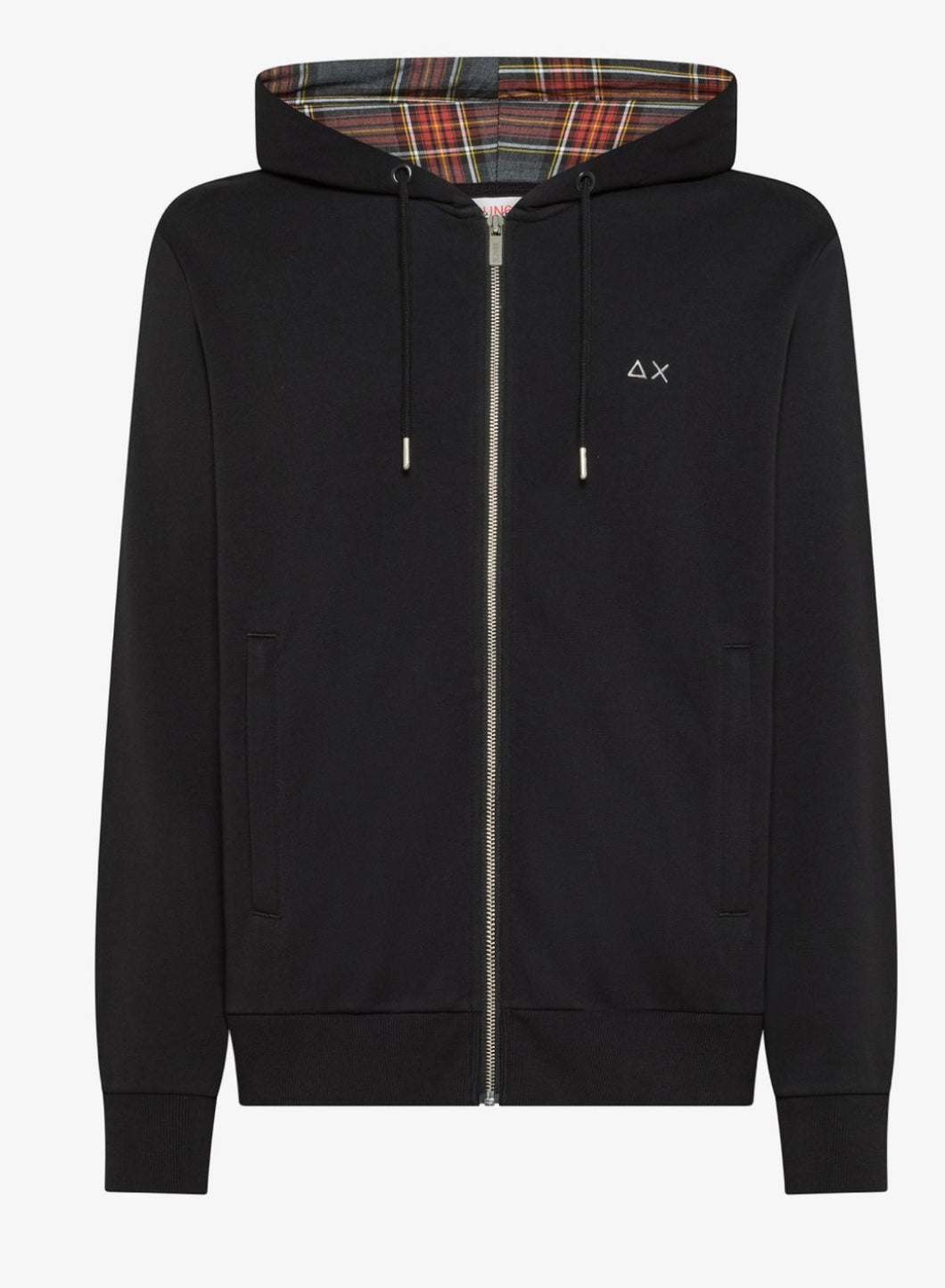 Felpa in misto cotone con cappuccio e zip