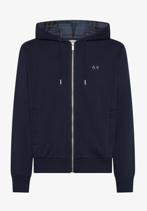 Felpa in misto cotone con cappuccio e zip