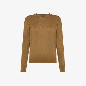 Maglia girocollo in lana e cotone