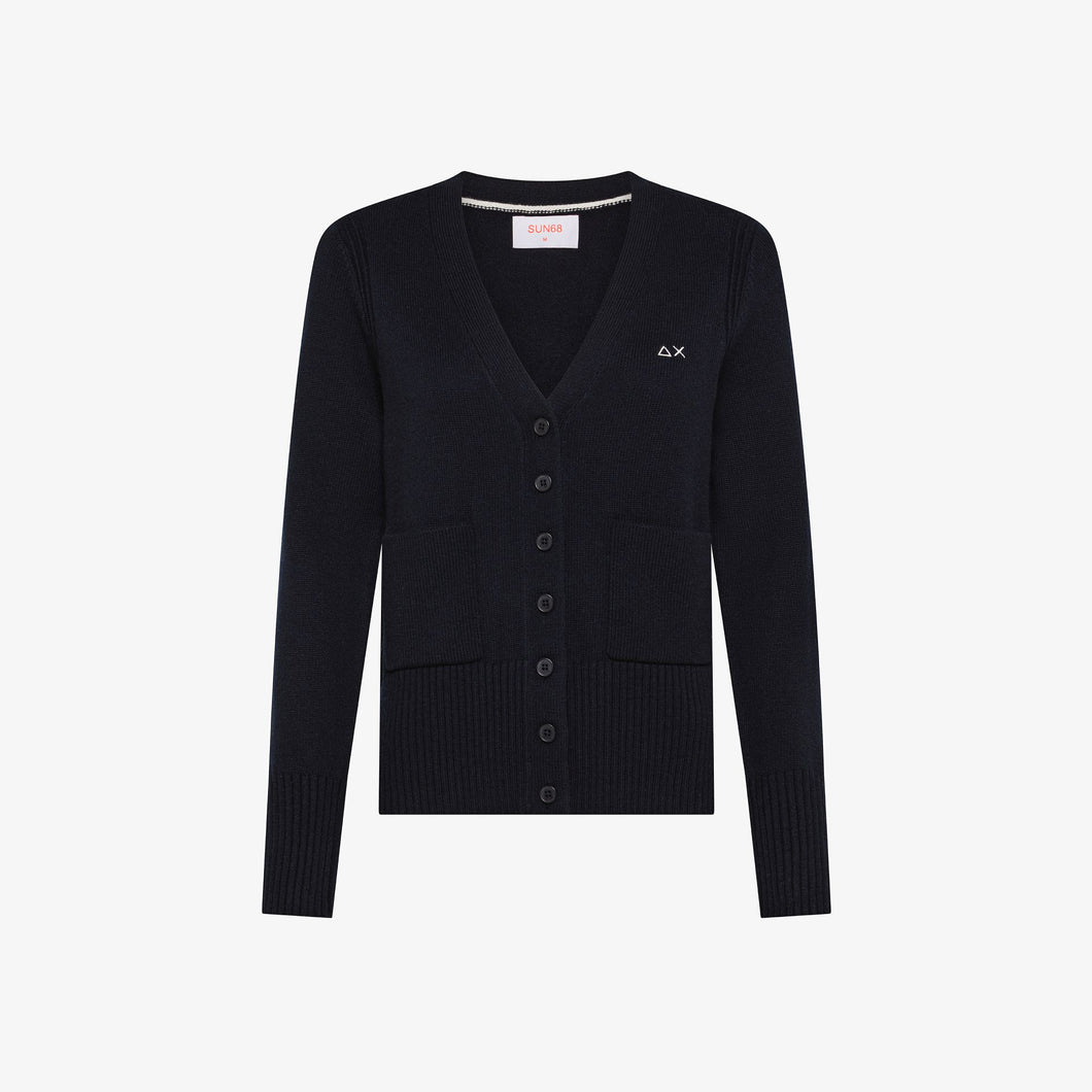 Cardigan in filato di lana e cashmere