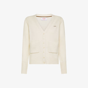 Cardigan in filato di lana e cashmere