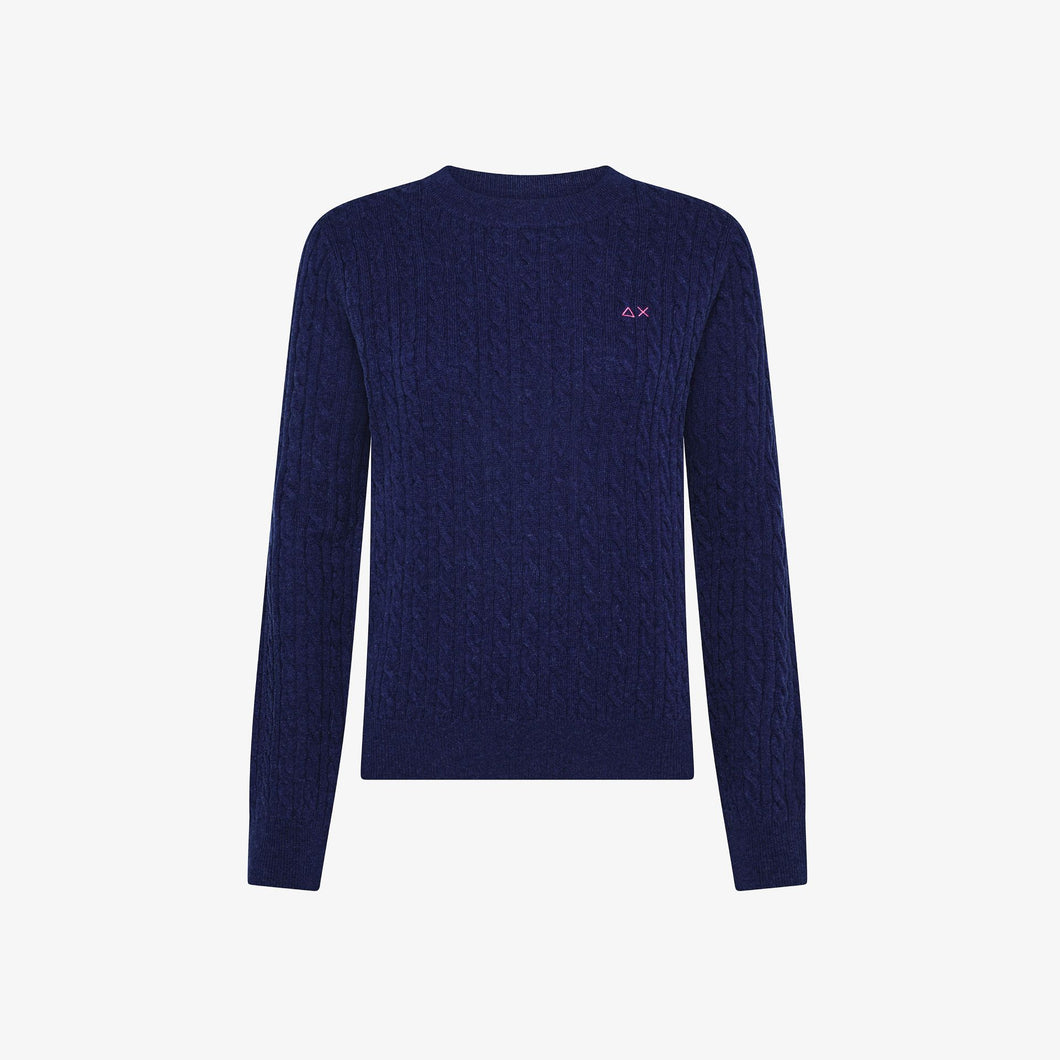 Maglione in lana e cashmere a trecce