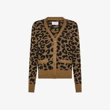 Carica l&#39;immagine nel visualizzatore di Gallery, Cardigan animalier in lana e cotone
