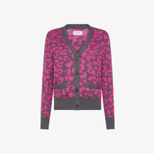 Carica l&#39;immagine nel visualizzatore di Gallery, Cardigan animalier in lana e cotone
