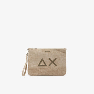 Pochette in velluto con logo