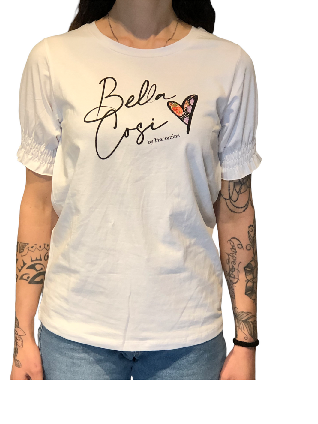 T-shirt mezza manica con scritta